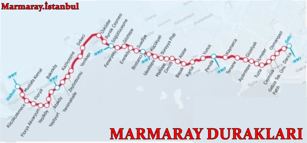 نقشه کامل قطار شهری یا متروی مارمارای