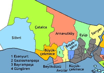 نقشه غرب استانبول